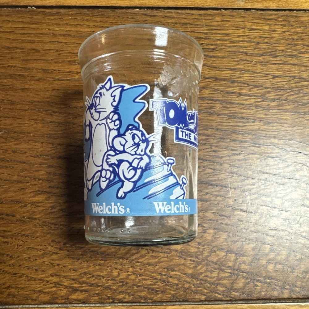 WELCH'S Jelly Glass / Jar " TOM and JERRY - THE MOVIE " 1993 Collectible‎ Jar